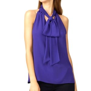 Prabal Gurung Purple tie neck blouse